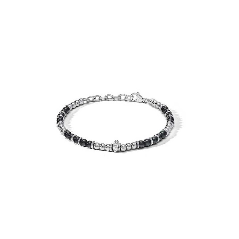 Bracciale uomo acciaio e onice UBR 1164