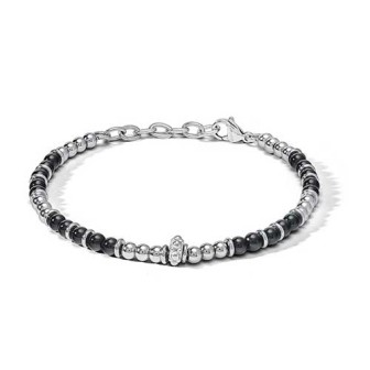 Bracciale acciaio e onice UBR 1164