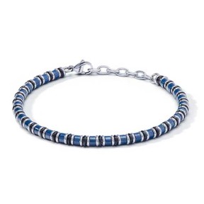 Bracciale in Acciaio, PVD blu, ceramica blu UBR 1106