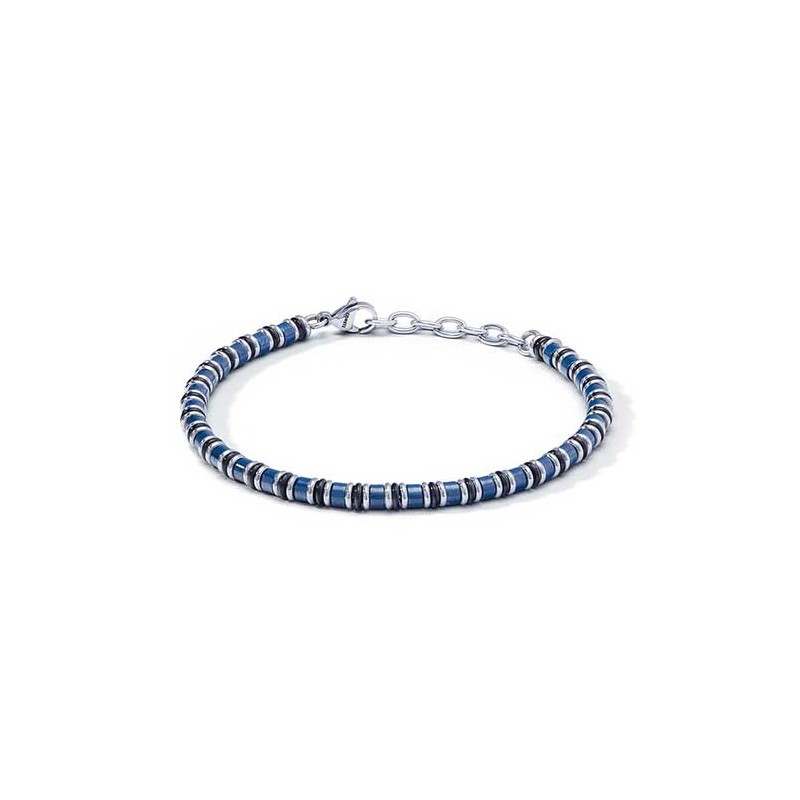 Bracciale in Acciaio, PVD blu e ceramica blu UBR 1106
