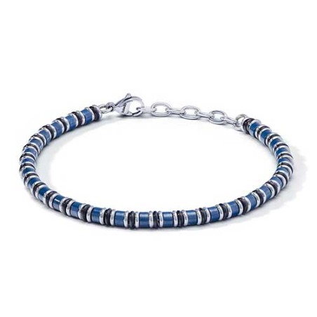 Bracciale in Acciaio, PVD blu, ceramica blu UBR 1106