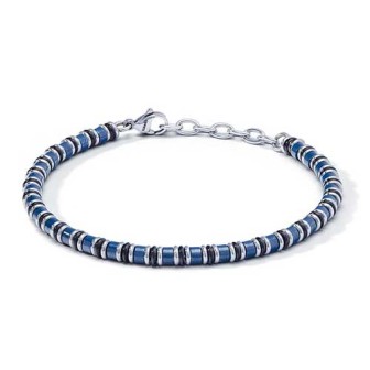 Bracciale in Acciaio, PVD blu, ceramica blu UBR 1106