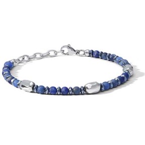Bracciale in acciaio con Sodalite ed Ematite UBR 1207