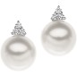 Orecchini oro bianco con perle e diamanti Comete