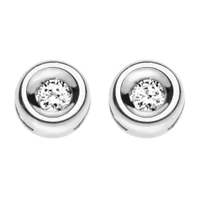 Orecchini  oro bianco e diamanti ct 0,12