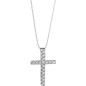 Collana croce diamanti e oro bianco GLB 1201