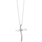 Girocollo croce diamanti e oro bianco