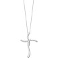 Girocollo oro bianco e croce diamanti
